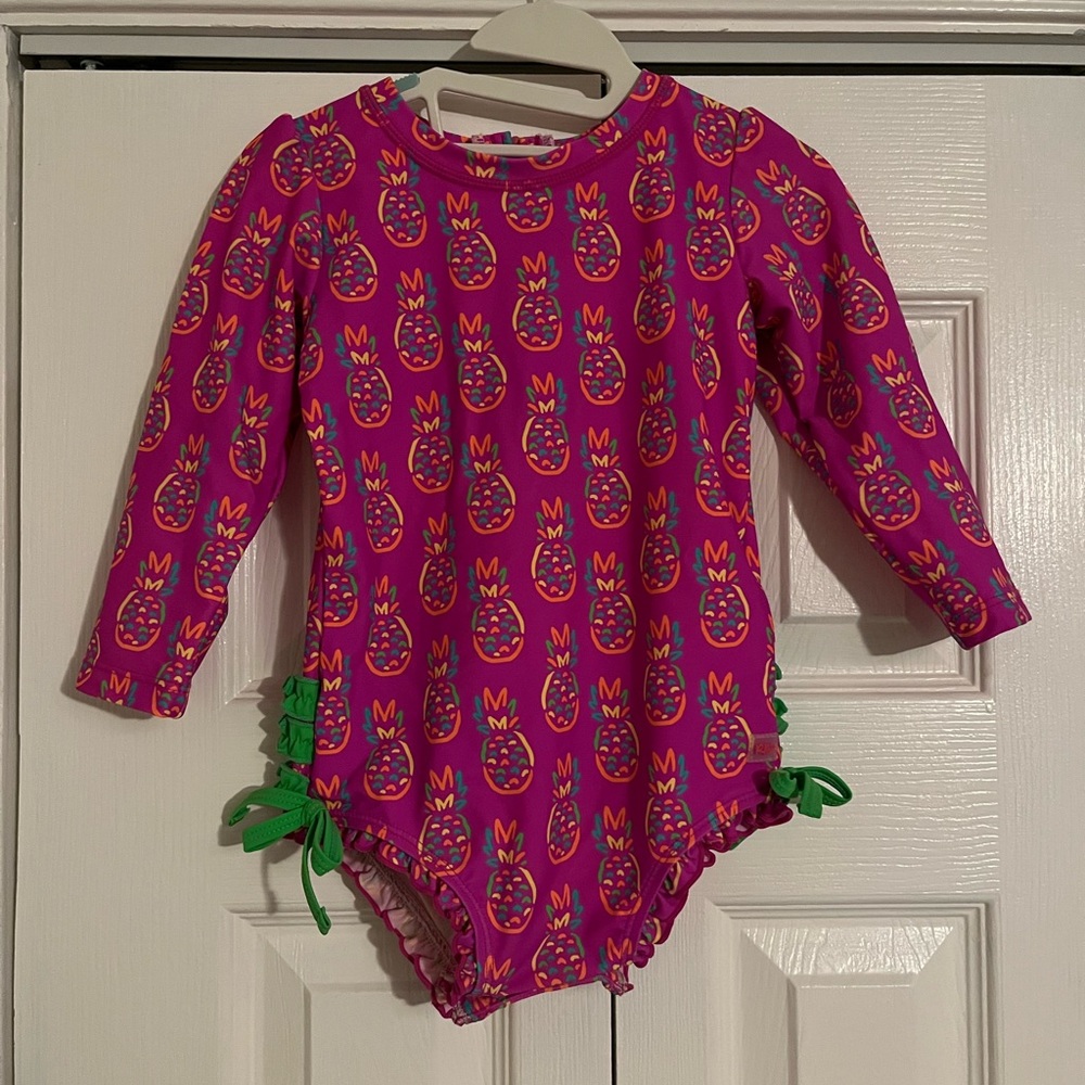 Ruffle Butts Pink Pineapple Print Bodysuit